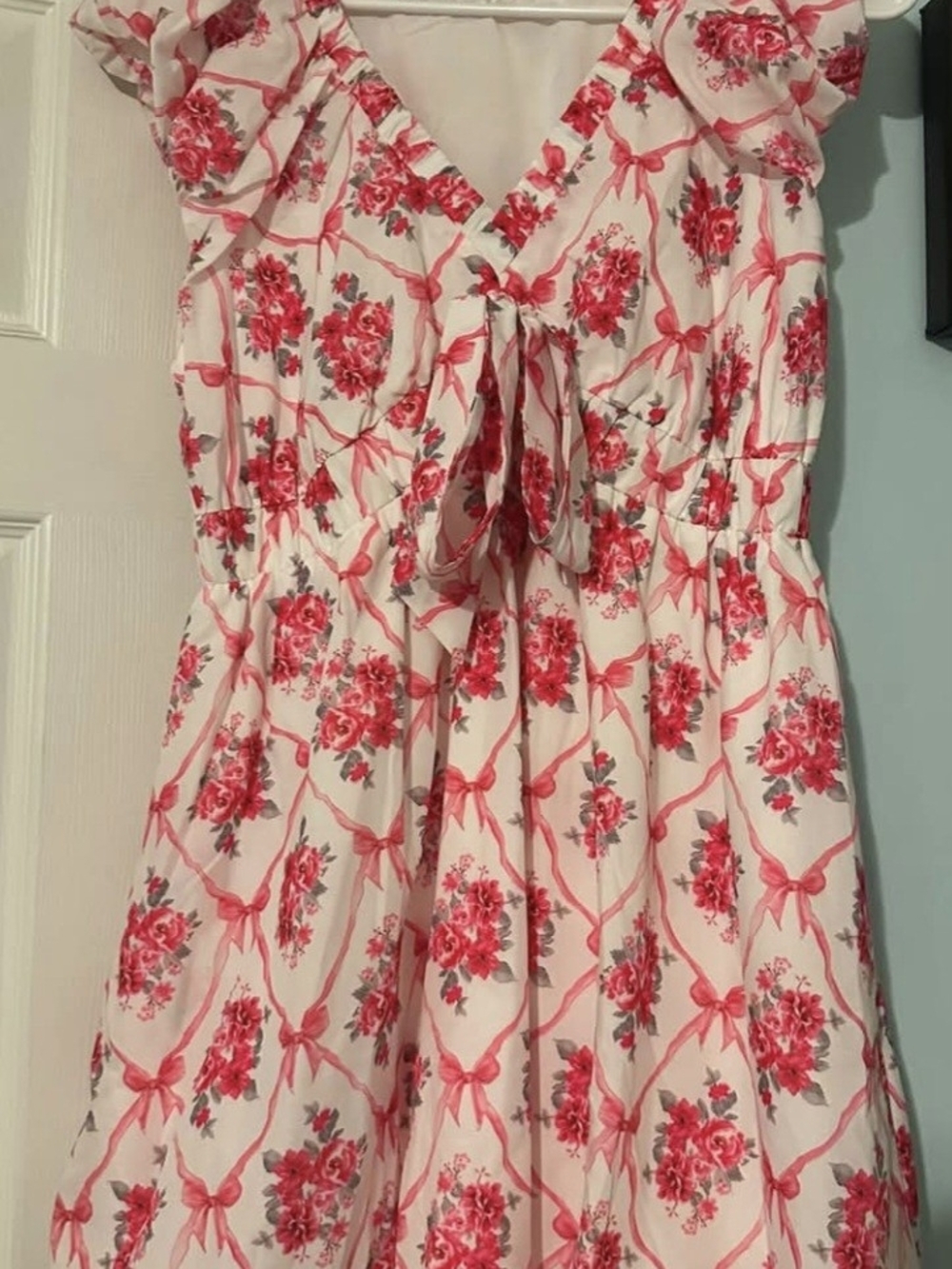 Pink Floral Tie-Front Sundress